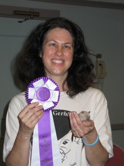 Donna Anastasi and her prize-winning gerbil